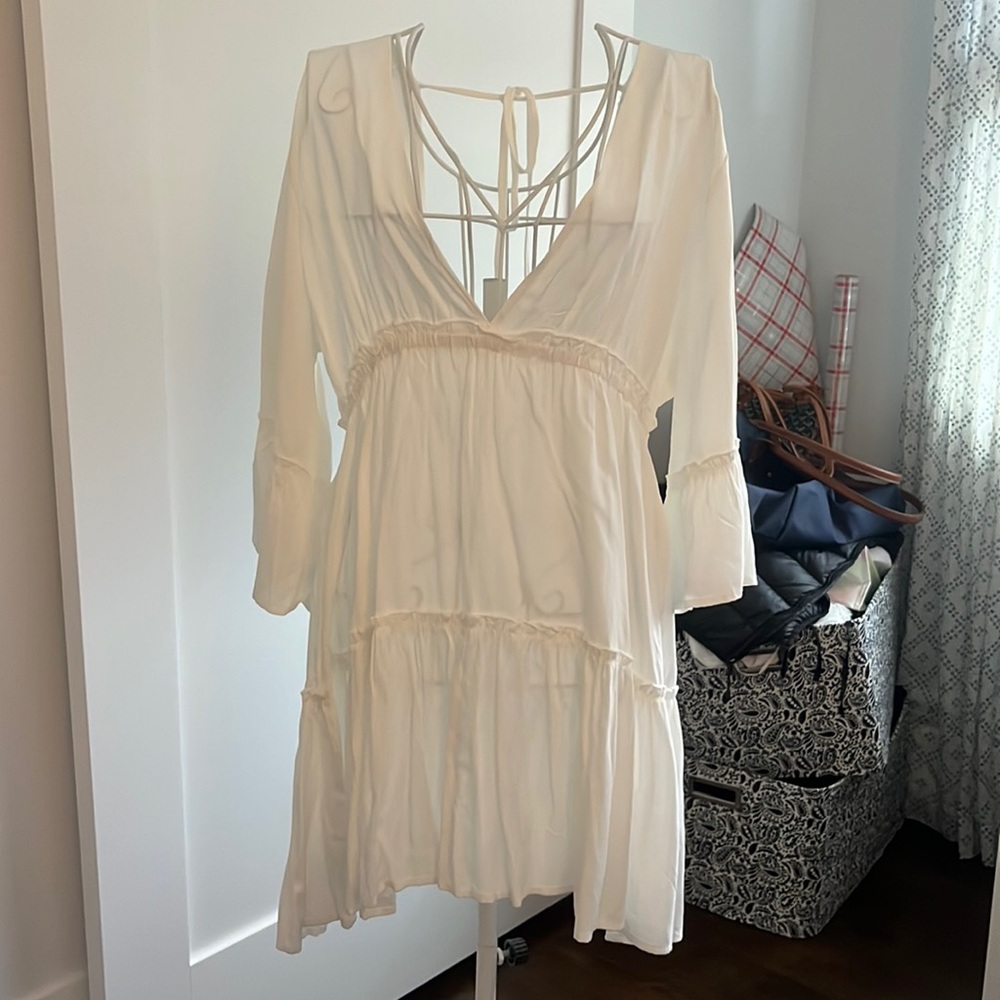 White sundress with low back
